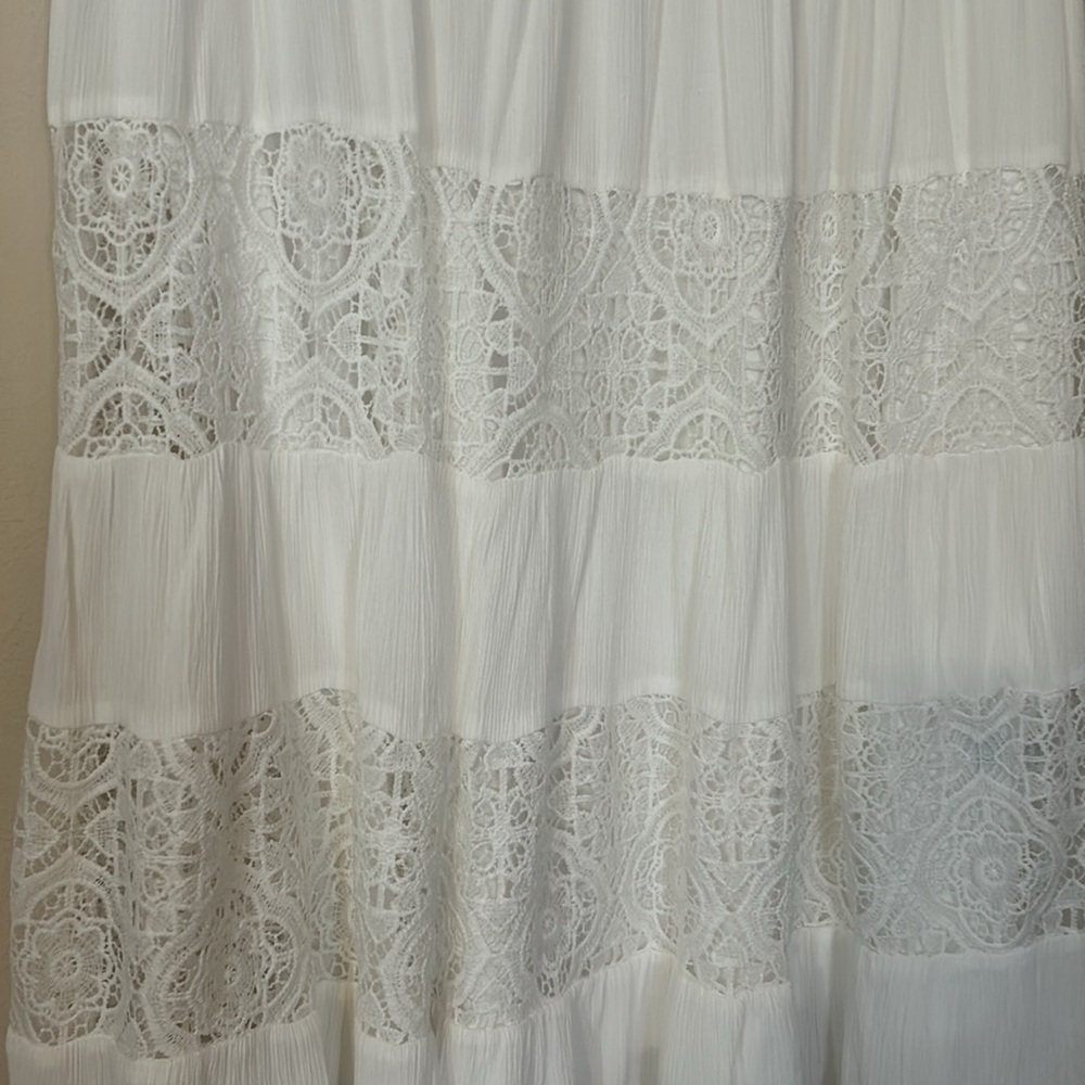 Lane Bryant White Tiered Bohemian Style Skirt - Picture 2 of 9